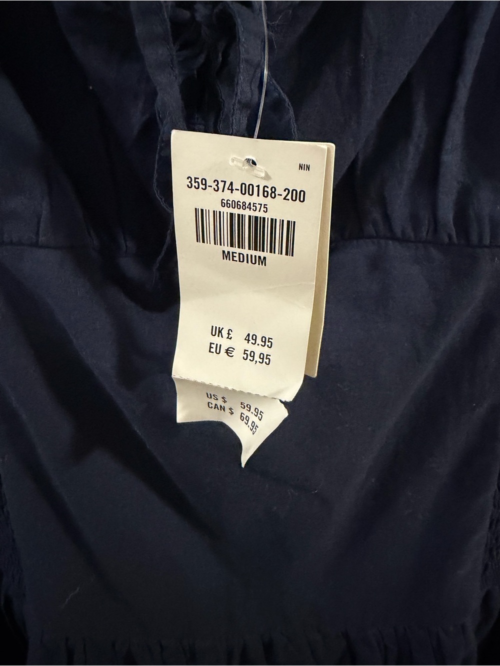 Hollister Sofia Drop Waist Navy Square-Neck Puff Sleeve Mini Skort Dress. Size M - Picture 7 of 11